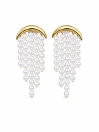 Lune Pearl Tassel Earrings
