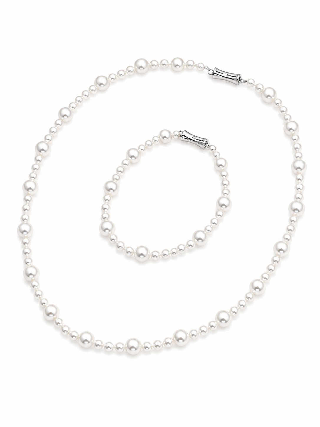 Gradient Pearl Necklace & Bracelet Gift Set