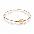 Double-Layer South Sea Golden Pearl Bracelet