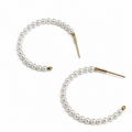 C-Shaped Pearl Stud Earrings