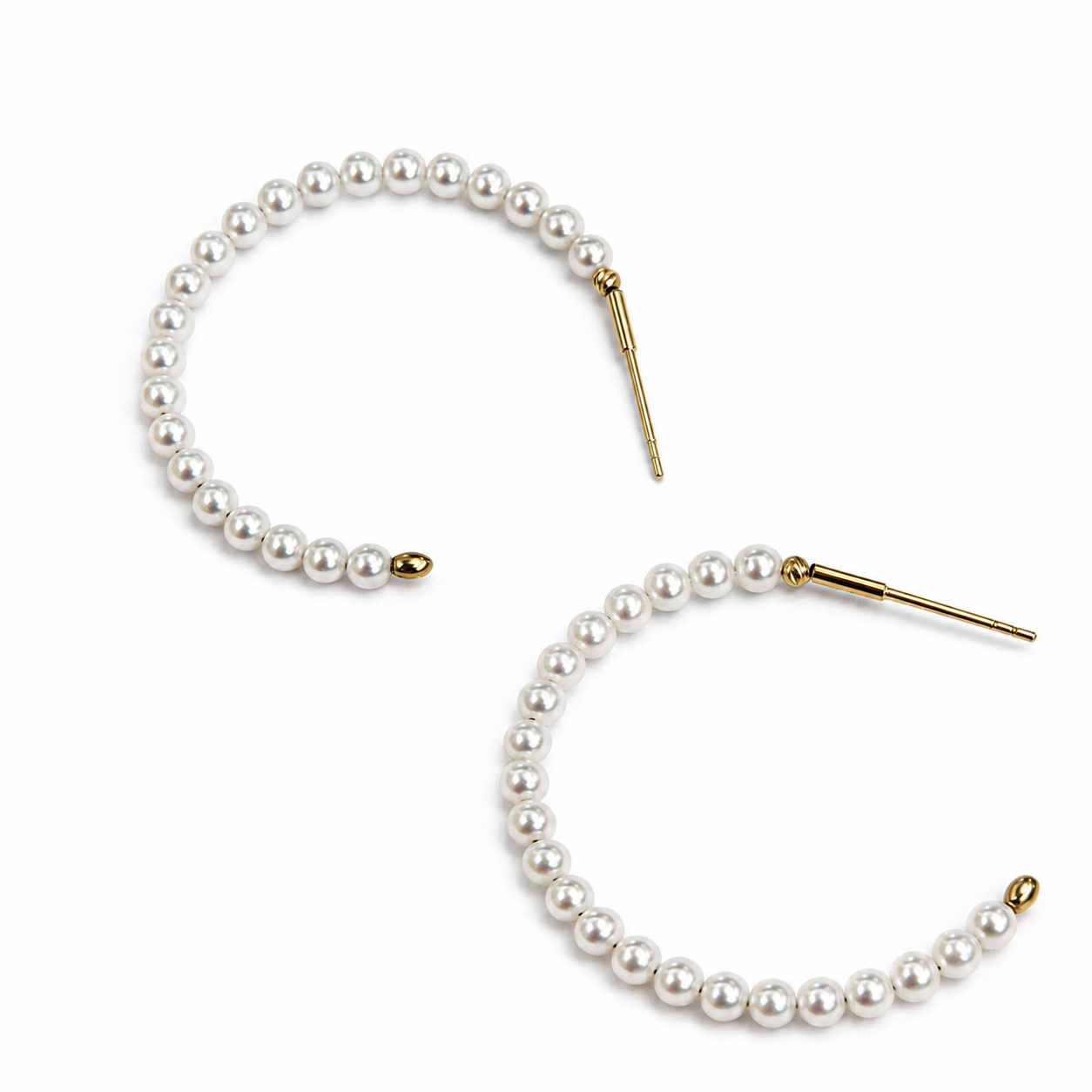C-Shaped Pearl Stud Earrings