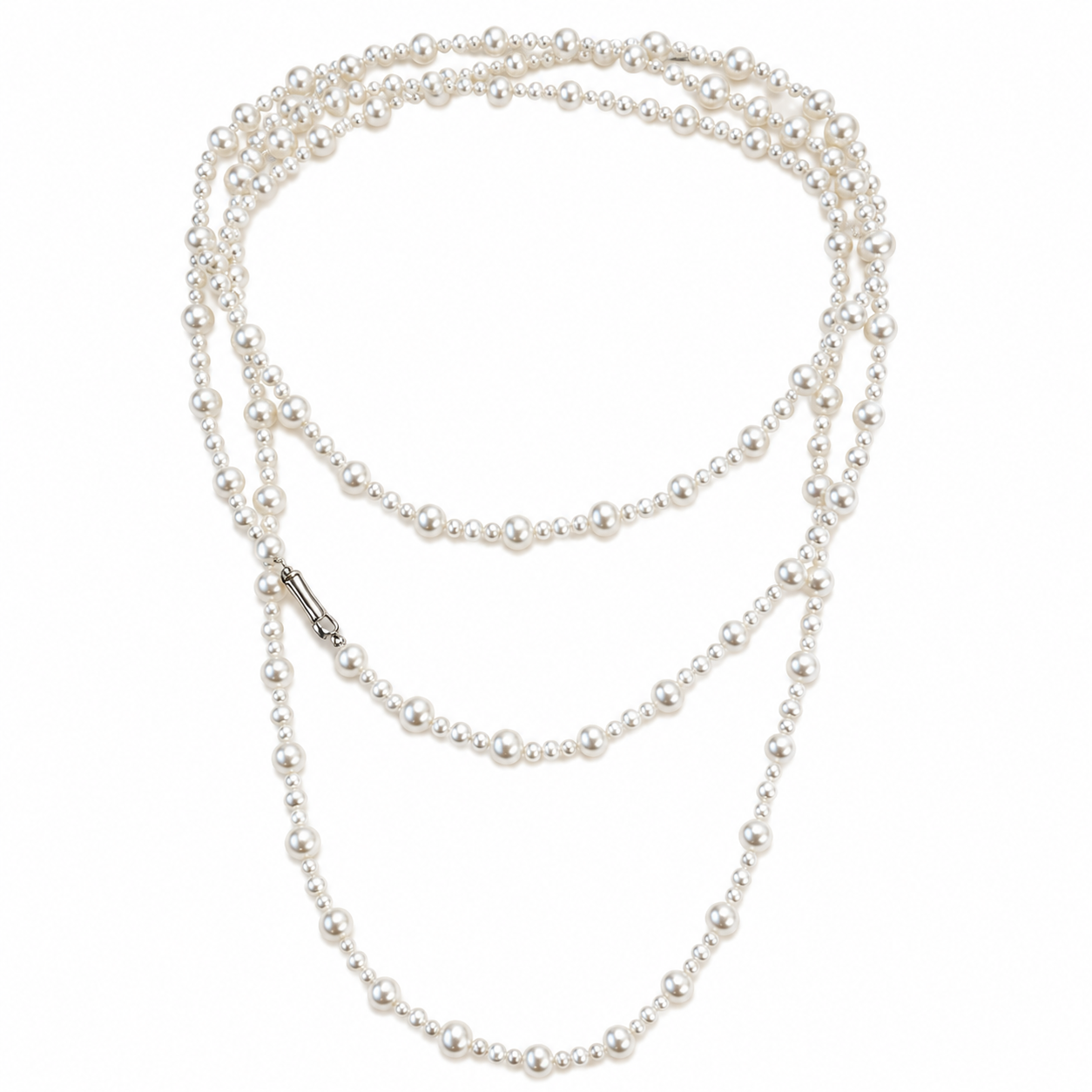 Vintage Graduated Pearl Long Necklace