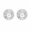 Ruched Akoya Pearl Stud Earrings