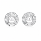 Ruched Akoya Pearl Stud Earrings