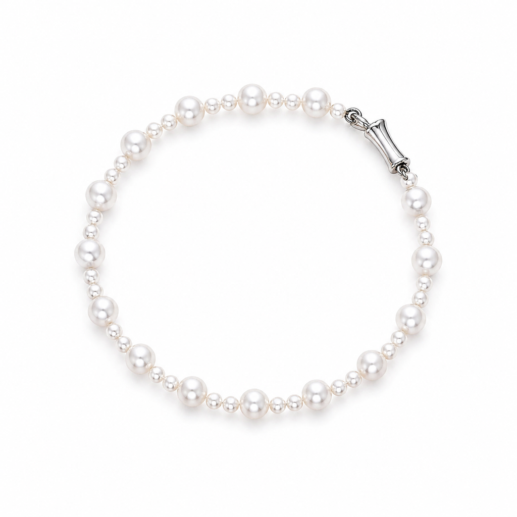 French-Inspired Elegant Gradient Pearl Bracelet