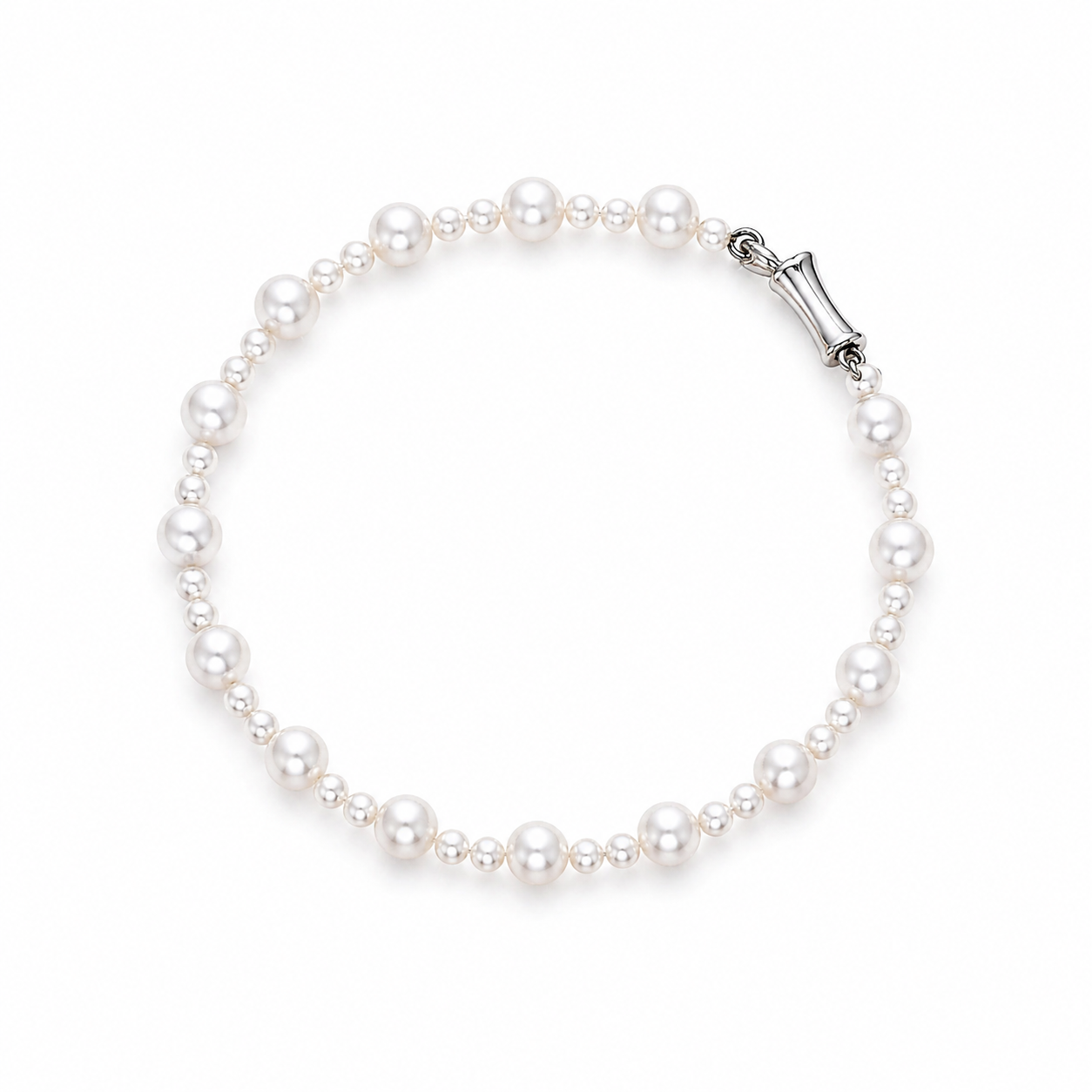 French-Inspired Elegant Gradient Pearl Bracelet
