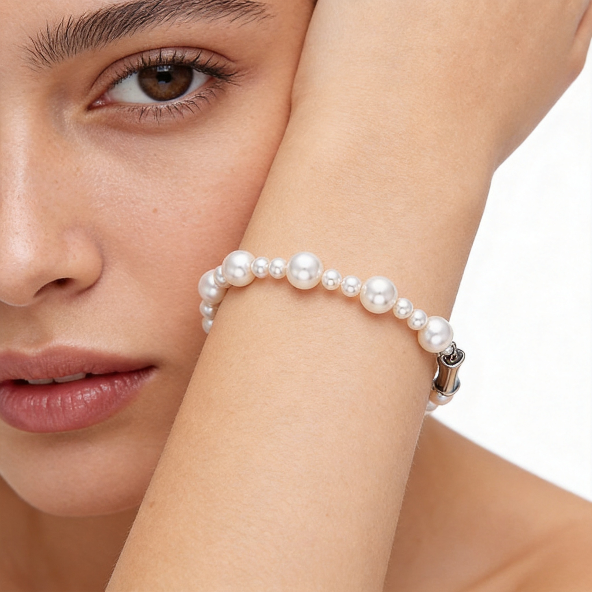 French-Inspired Elegant Gradient Pearl Bracelet