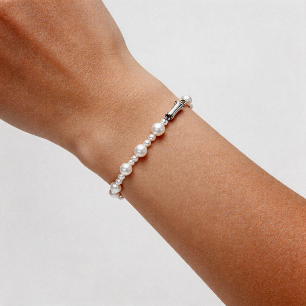 French-Inspired Elegant Gradient Pearl Bracelet