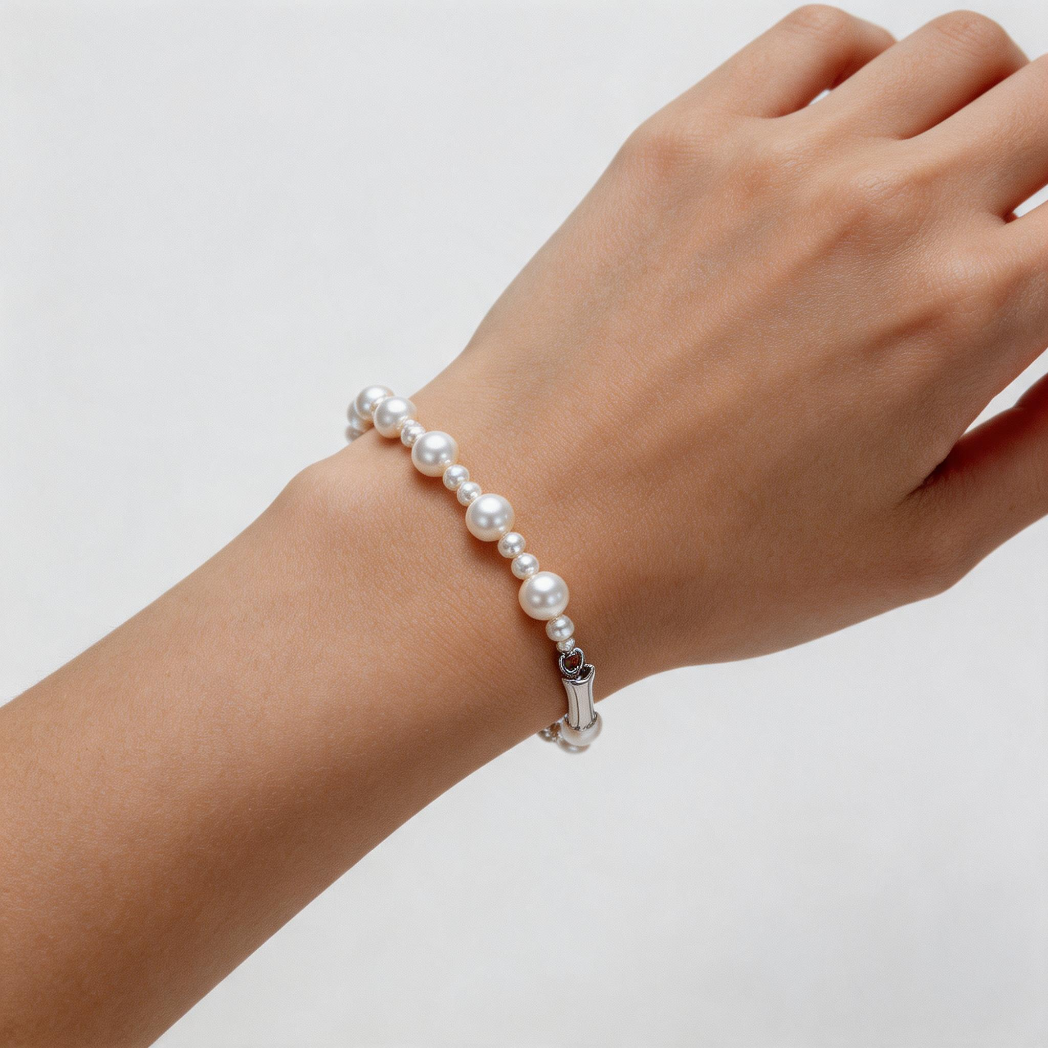 French-Inspired Elegant Gradient Pearl Bracelet
