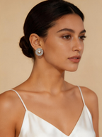 Ruched Akoya Pearl Stud Earrings