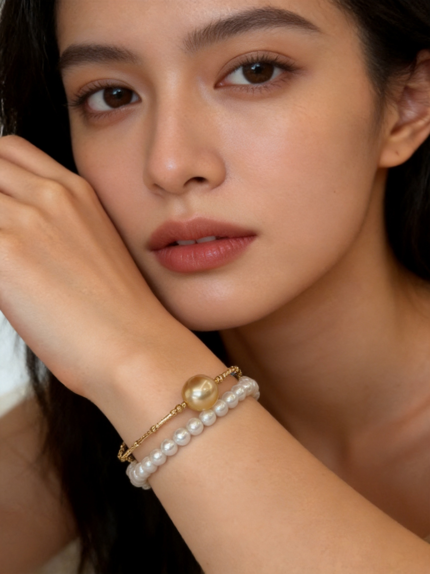 Double-Layer South Sea Golden Pearl Bracelet