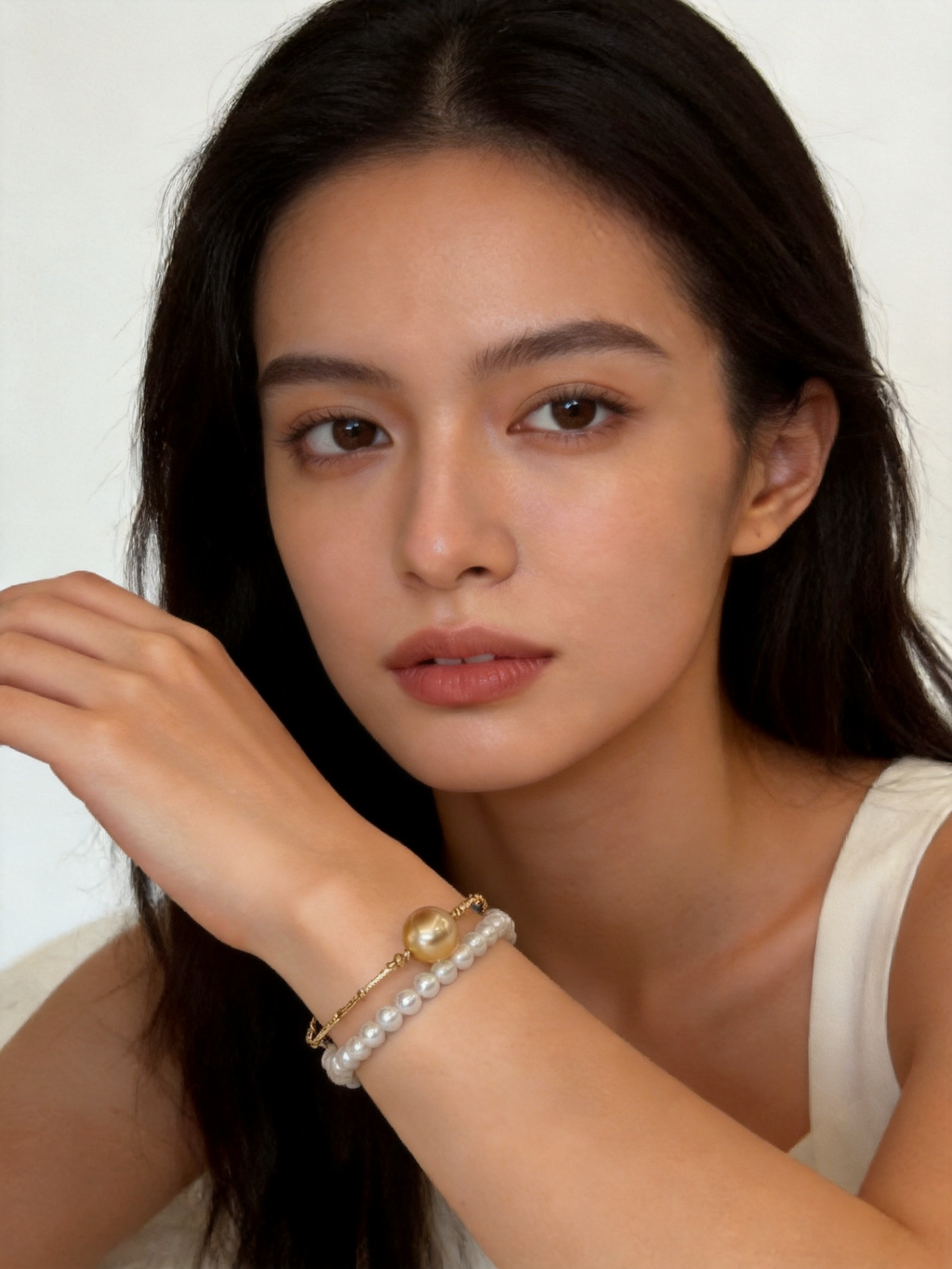Double-Layer South Sea Golden Pearl Bracelet