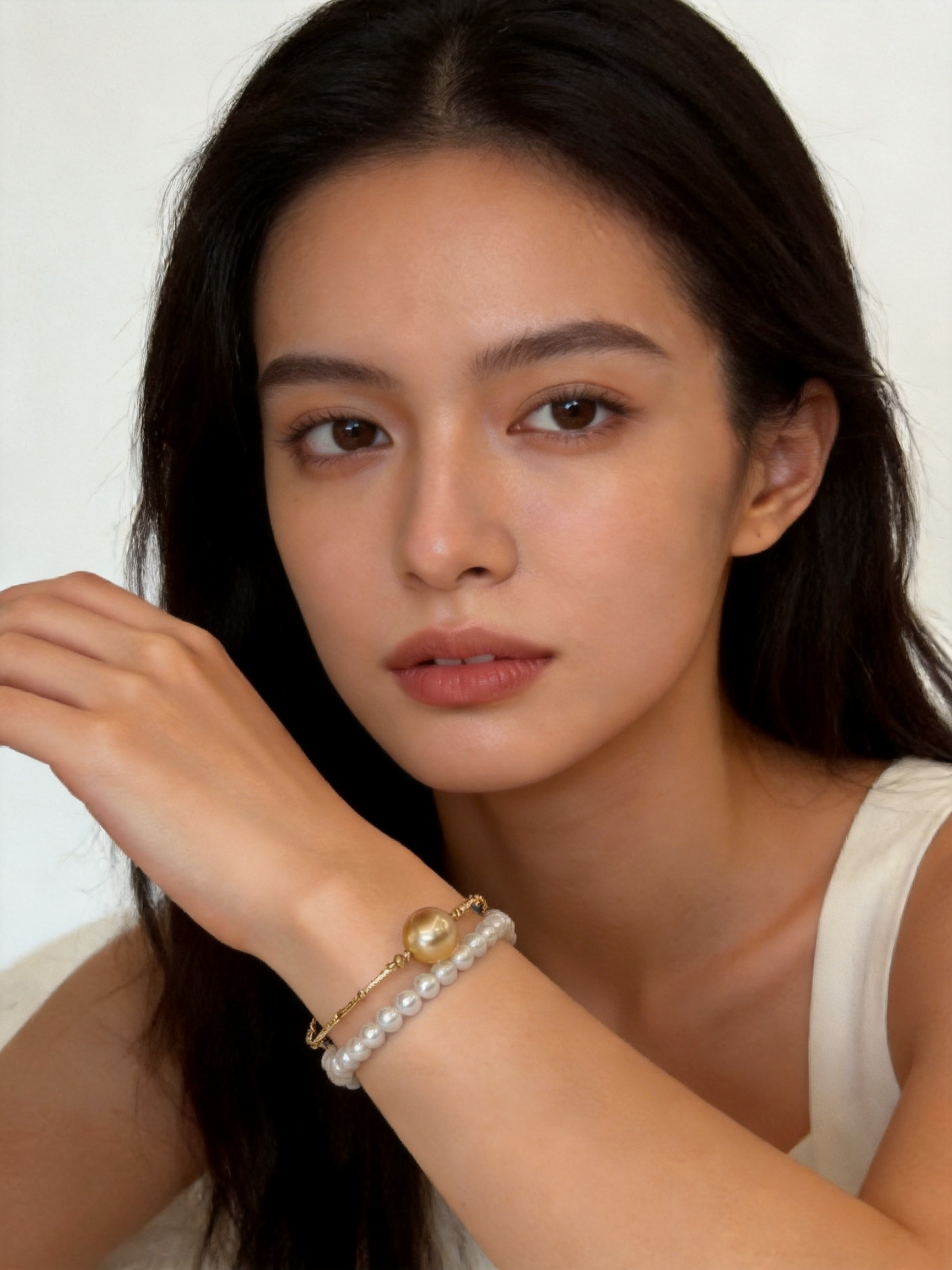 Double-Layer South Sea Golden Pearl Bracelet